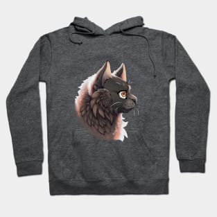 Black British Longhair Side Portrait Hoodie